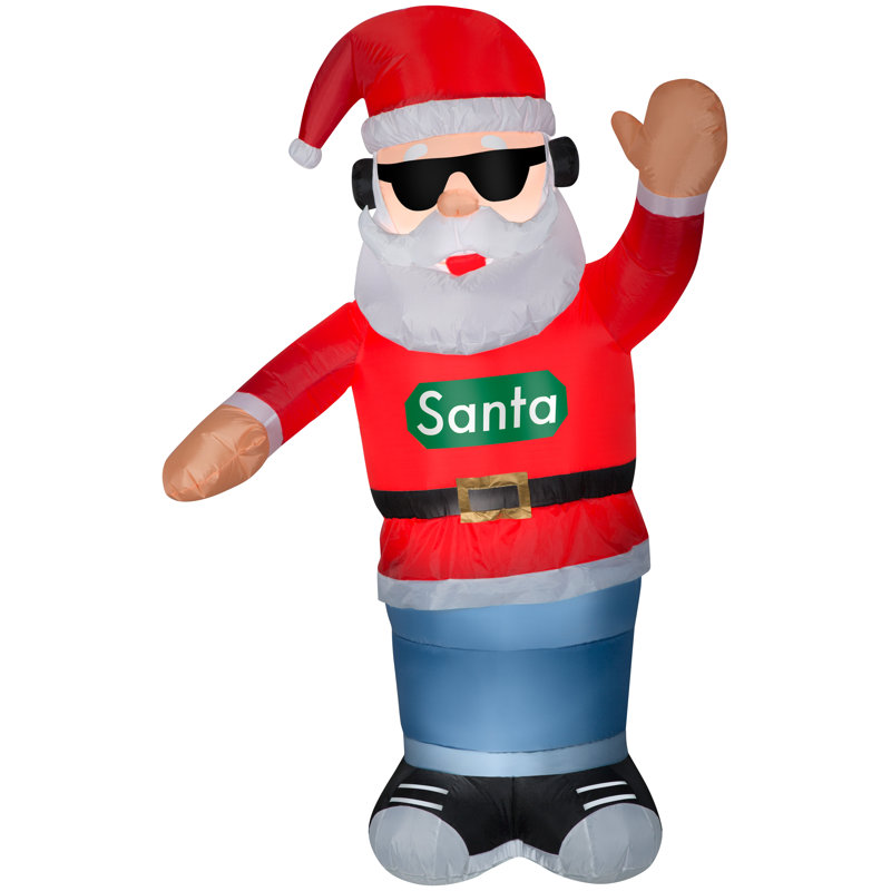 The Holiday Aisle® Animated Dance Party Santa Inflatable | Wayfair