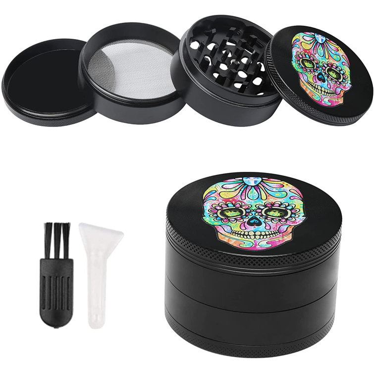 2.5'' x 2.7'' Aluminum Alloy Mini Metal Grinder with Pollen Catcher Compact Manual Crasher Sifter Grinder with Magnetic Lid Large Capacity Brynnl 4 in 1 Wooden Spice Grinder Copper