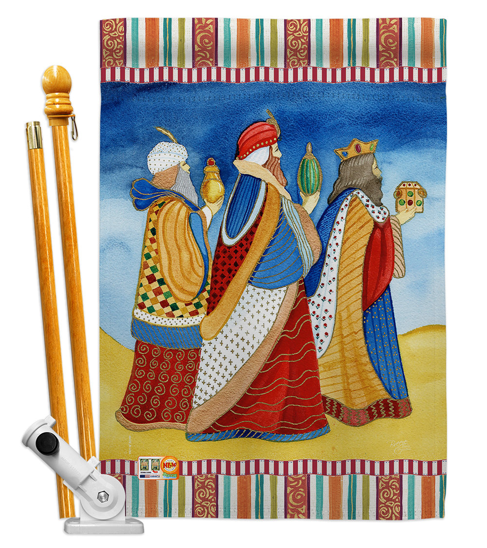 Breeze Decor Three Wise Men Nativity Impressions Decorative 2 Sided Polyester 40 X 28 In Flag Set Wayfair