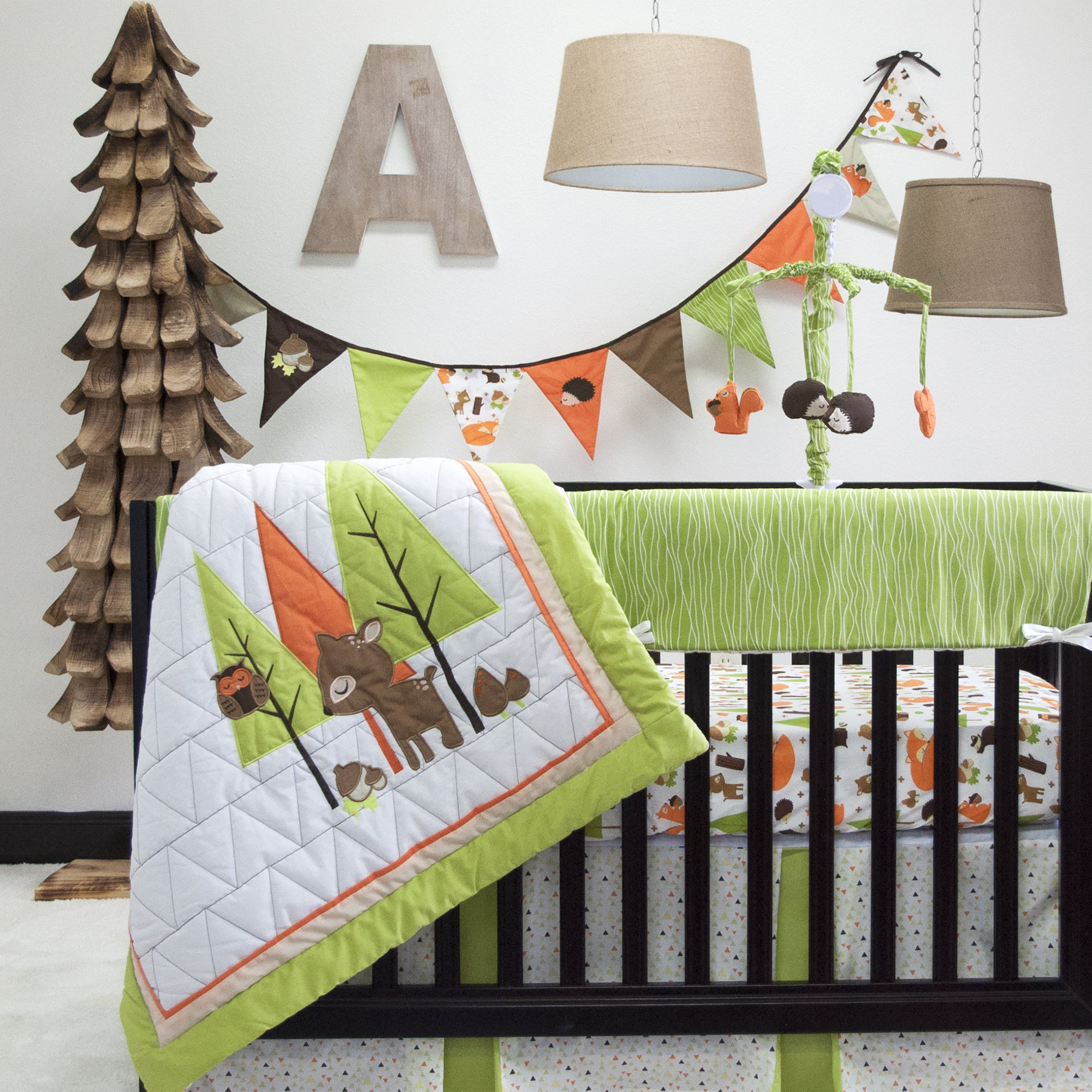 forest green crib bedding