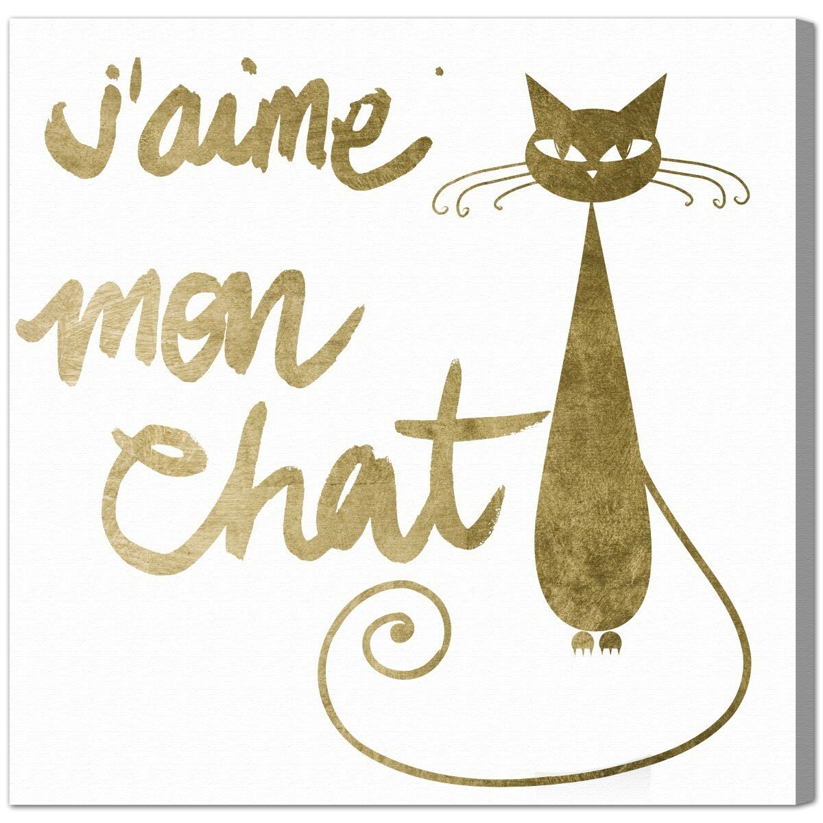 Brayden Studio Mon Chat Graphic Art Print On Wrapped Canvas Wayfair