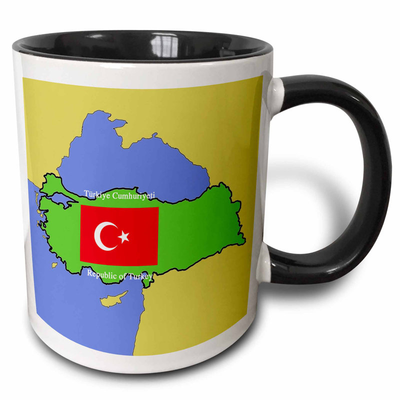 East Urban Home Map And Flag Of Turkey With Republic Of Turkey In Both English And Turkish Coffee Mug Wayfair