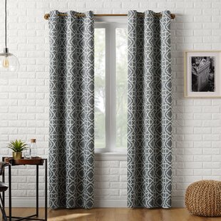 TreeWool 2 Panel Window Curtain for Living Bedroom Trellis Design with Eyelets