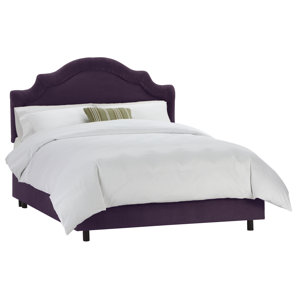 Tufted Arch Upholstered Panel Bed by S..
