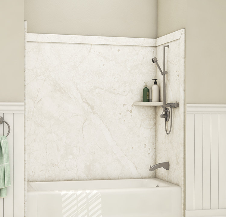 Flexstone Elite Tub Surround 60 H X 60 W X 32 D Shower Wall Reviews Wayfair