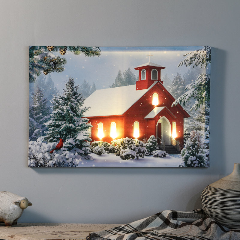 The Holiday Aisle Winter Wonderland And Church Print In White