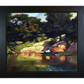 Tori Home Boating In Central Park By Edward Henry Potthast Framed