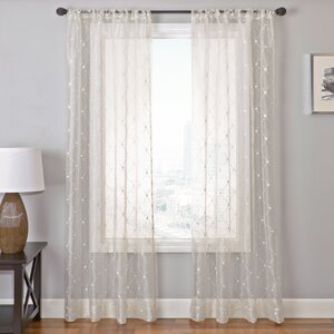 Southington Silhouette Geometric Sheer Single Curtain Panel