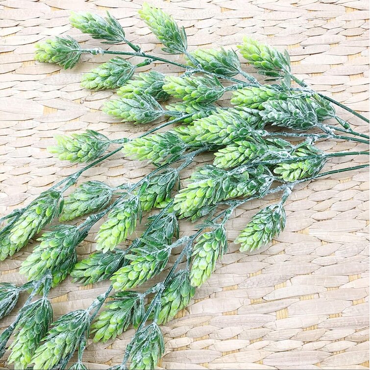 Supla 2 PCS Artificial Hops Flower Vine Garland Plant Fake Hanging Vine Hops Faux hops Artificial Hanging Plants in Frosted Green Each 29.5 for Indoor Outdoor Front Porch Flower Decor Floral Greenery 