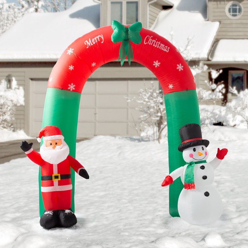 The Holiday Aisle Christmas Santa Claus And Snowman Arch Yard