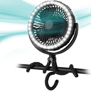 Portable Camping Fan with LED Lights 4 in 1 Design Desk Fan with 350°Rotation, 