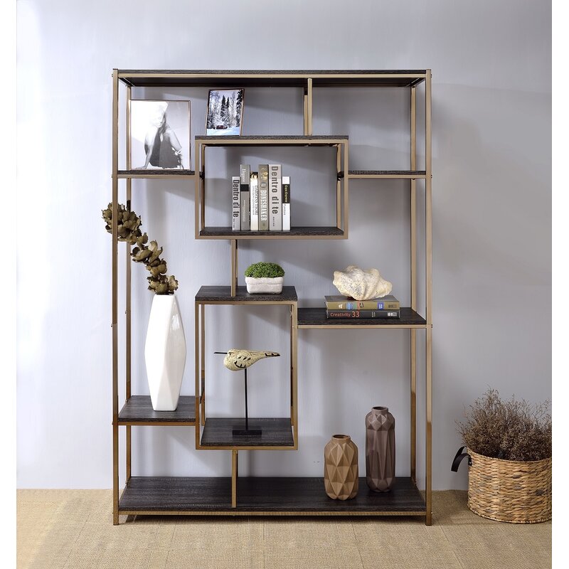 Modern Metal Etagere Bookcase for Living room