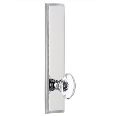 Grandeur Georgetown Rosette with Burgundy Crystal Knob 2.375 Bright Chrome Passage