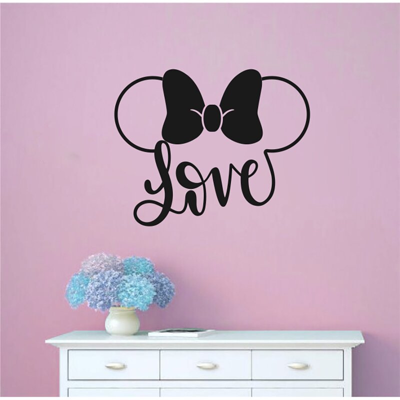 Oakwooddecals Minnie Mouse Inspired Outline And Bow Love Vinyl