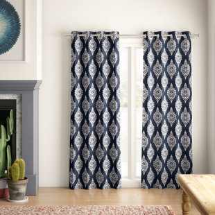 Kassie Damask Blackout Thermal Grommet Curtain Panels (Set Of 2) by Mistana