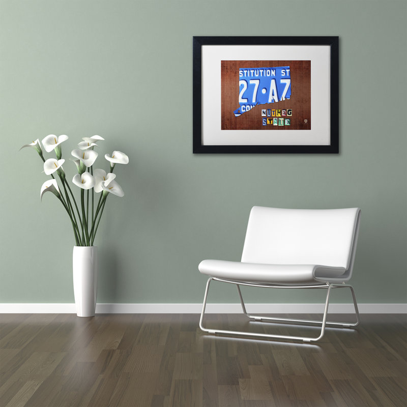 Latitude Run Connecticut License Plate Framed Graphic Art On