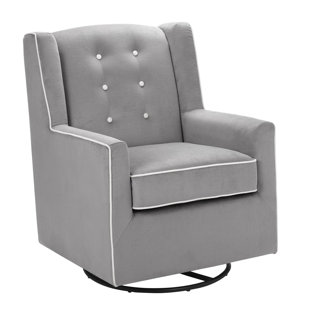 Go to store & view more images Baby Relax Emmett Button Tufted Swivel Glider