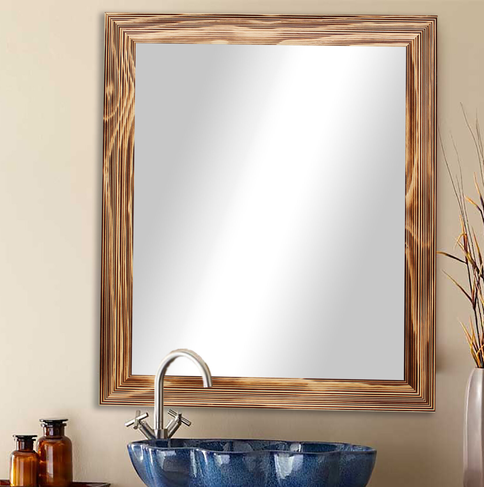 Millwood Pines Truex Rustic Distressed Bathroom Vanity Mirror Reviews Wayfair