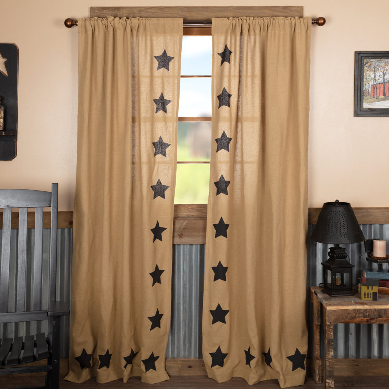 August Grove Claysville Burlap Solid Semi Sheer Rod Pocket Curtain