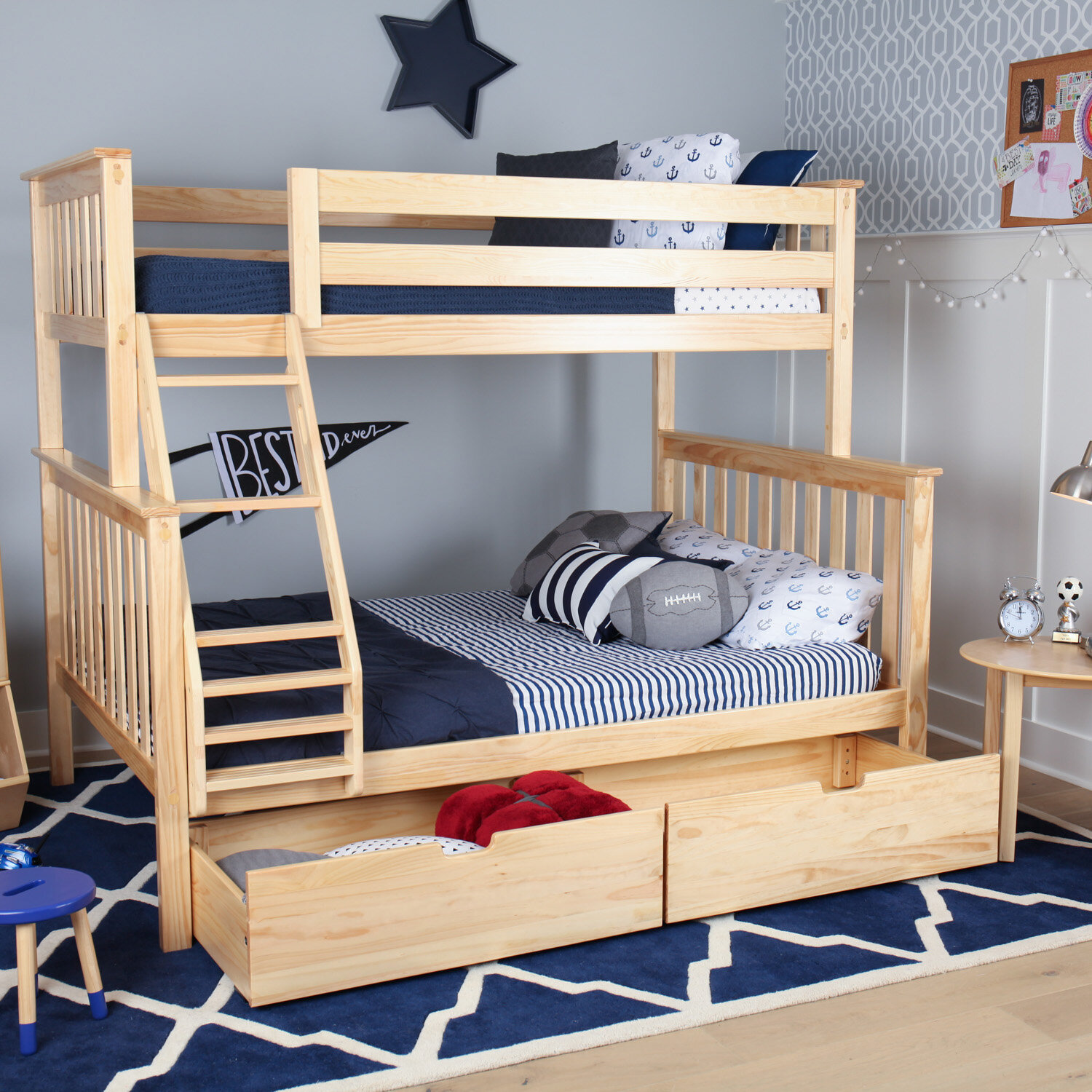 solid wood bunk beds that separate