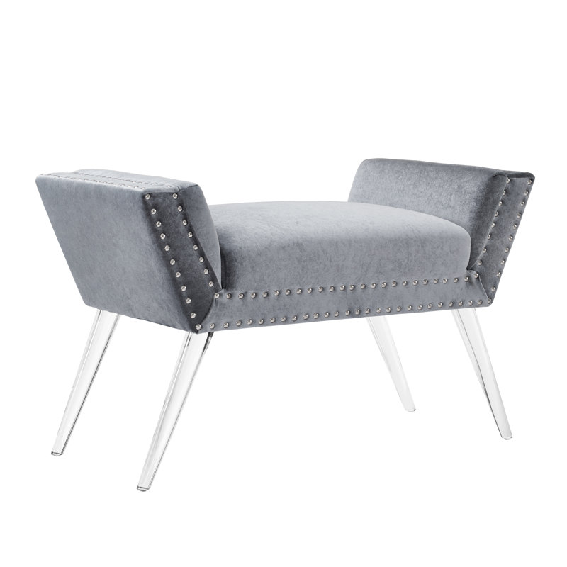 Mercer41 Selznick Upholstered Bench With Acrylic Leg Reviews Wayfair Selznick Upholstered Bench With Acrylic Leg