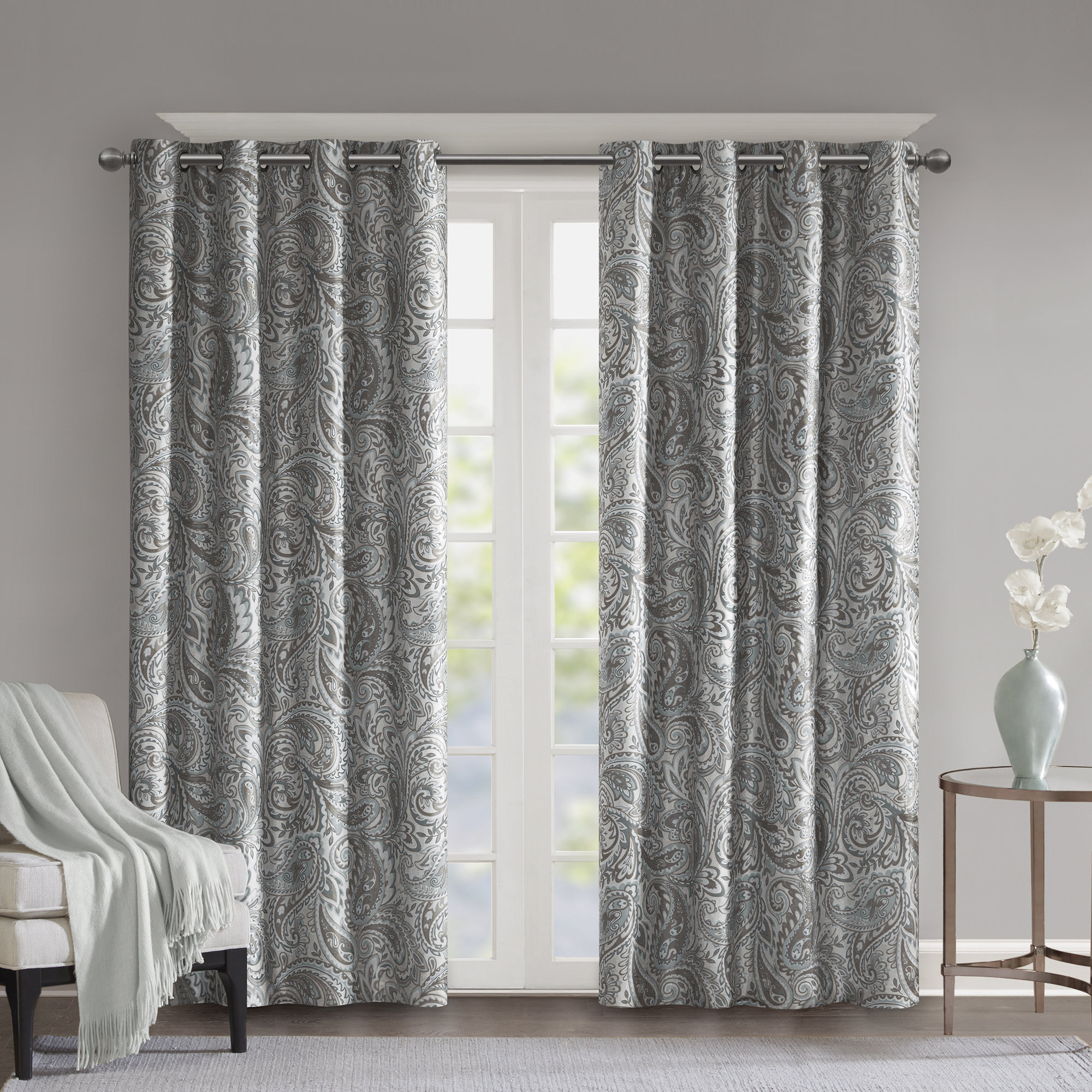 Charlton Home Nicci Paisley Max Blackout Thermal Grommet Single
