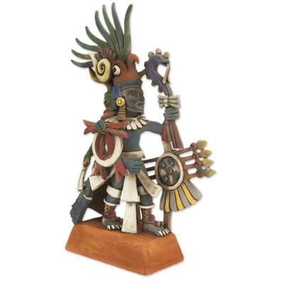NOVICA 194989 Huitzilopochtli Ceramic Sculpture