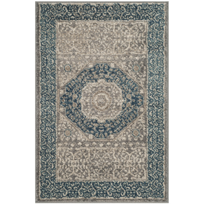 Statham Light Gray Blue Area Rug