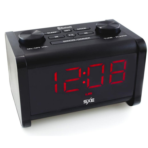 Jensen FM Black Dual Alarm Projection Clock Radio Nap Timer US Seller