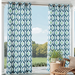Barbados Ikat Semi-Sheer Single Curtain Panel