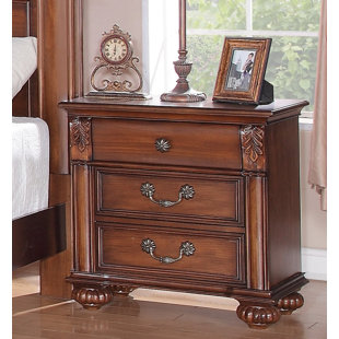 Distressed Finish Nightstands You Ll Love Wayfair Leigh 3 Drawer Nightstand