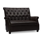 Flores 68 Wide Faux Leather Round Arm Loveseat by Canora Grey