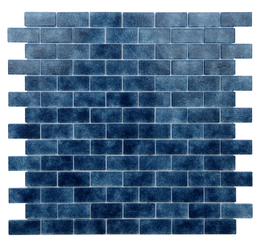 Kellani Quartz 0 75 X 1 63 Gl Mosaic Tile In Dark Blue Quartz 0 75 X 1 63 Gl Mosaic Tile In Dark Blue