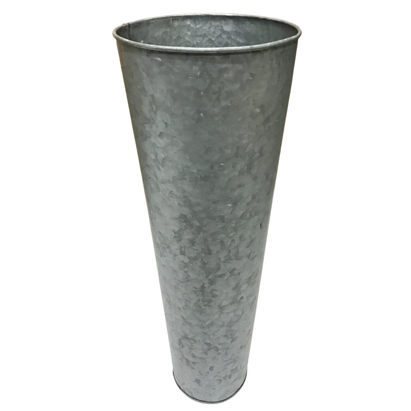 Slim Conical French Metal Flower Bucket