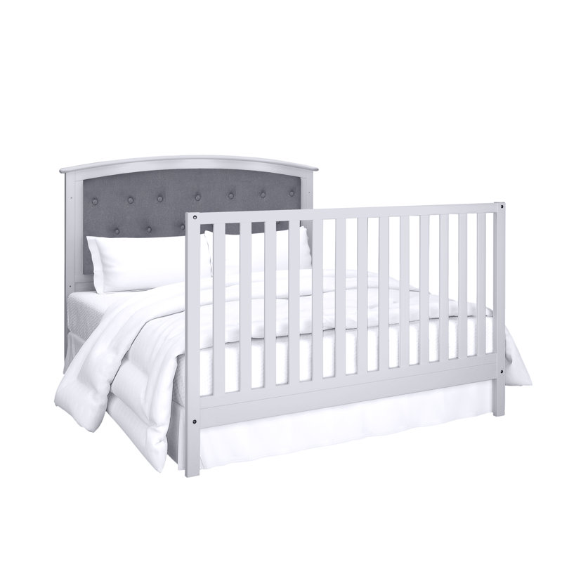 upholstered crib grey