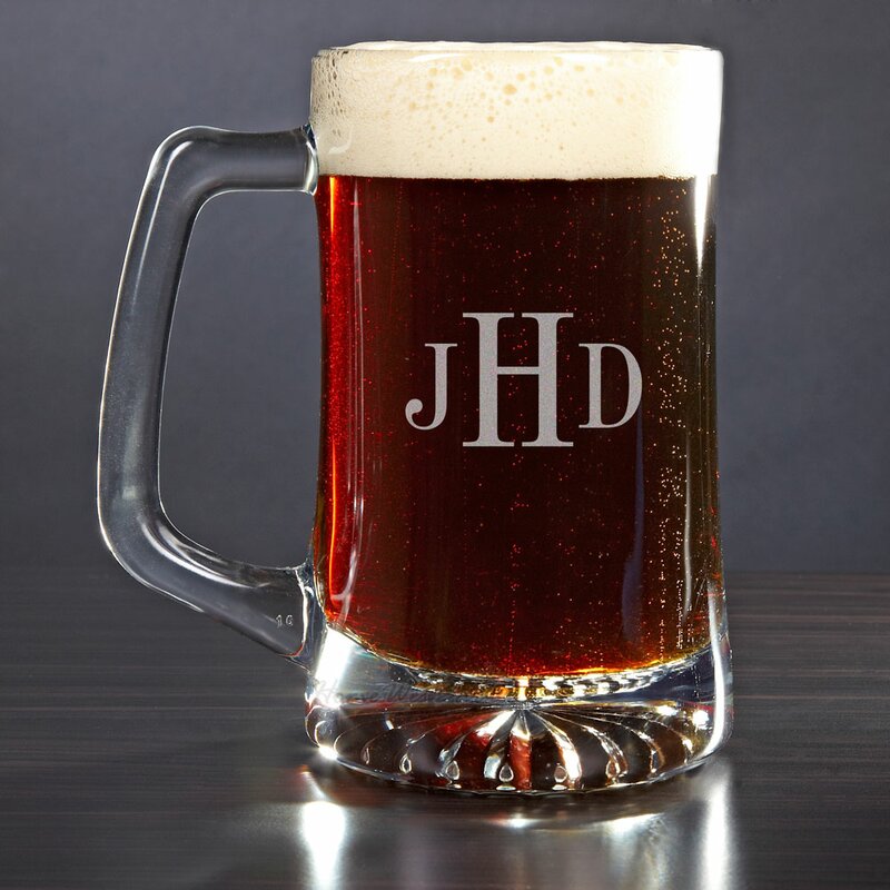 Home Wet Bar Personalized 25 oz. Glass Beer Mug & Reviews | Wayfair