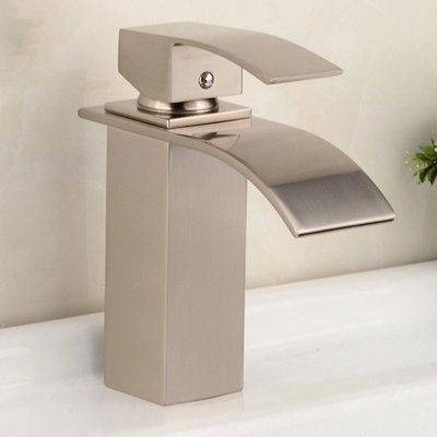 AllAboutModern Single Hole Faucet Bathroom  Finish: Brushed Nickel