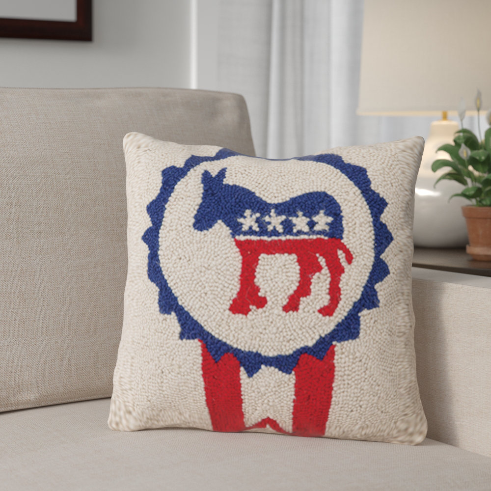 Winston Porter Neville Democrat Logo Pin Wool Throw Pillow Wayfair