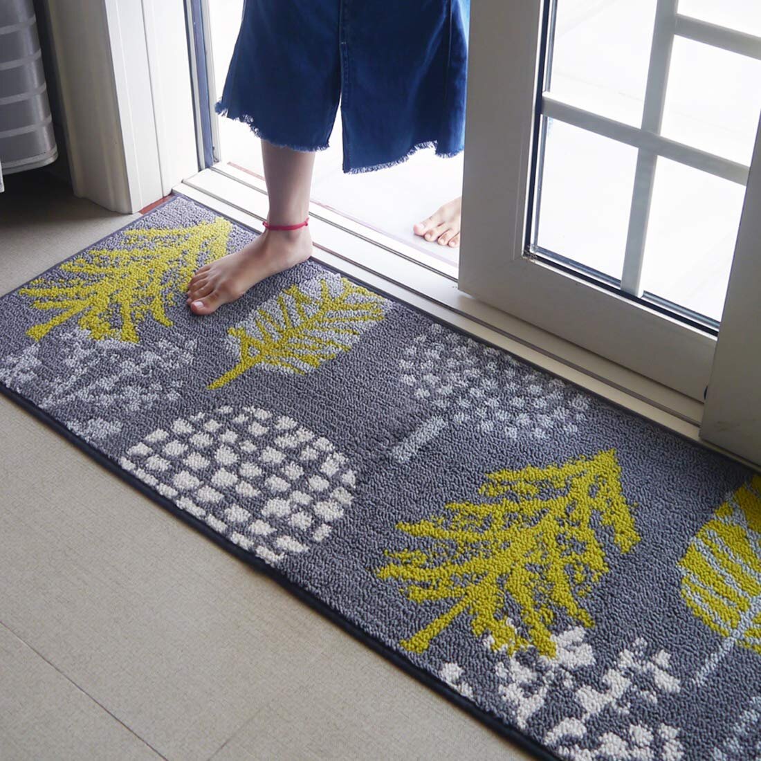 Teal Mandala Wooden Board Pattern with Life Quotes 30x18 FAMILYDECOR Doormat for Entrance Way Indoor/Bathroom/Front Door Area Floor Mat Rugs Rubber Non Slip Absorb Kitchen Runner Carpet 