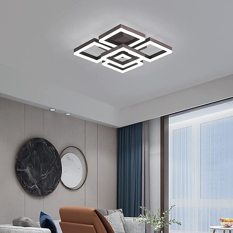 Acrylic Led Chandelier Semiflush Mounted Lighting Elegant Modern Ceiling Fixture 