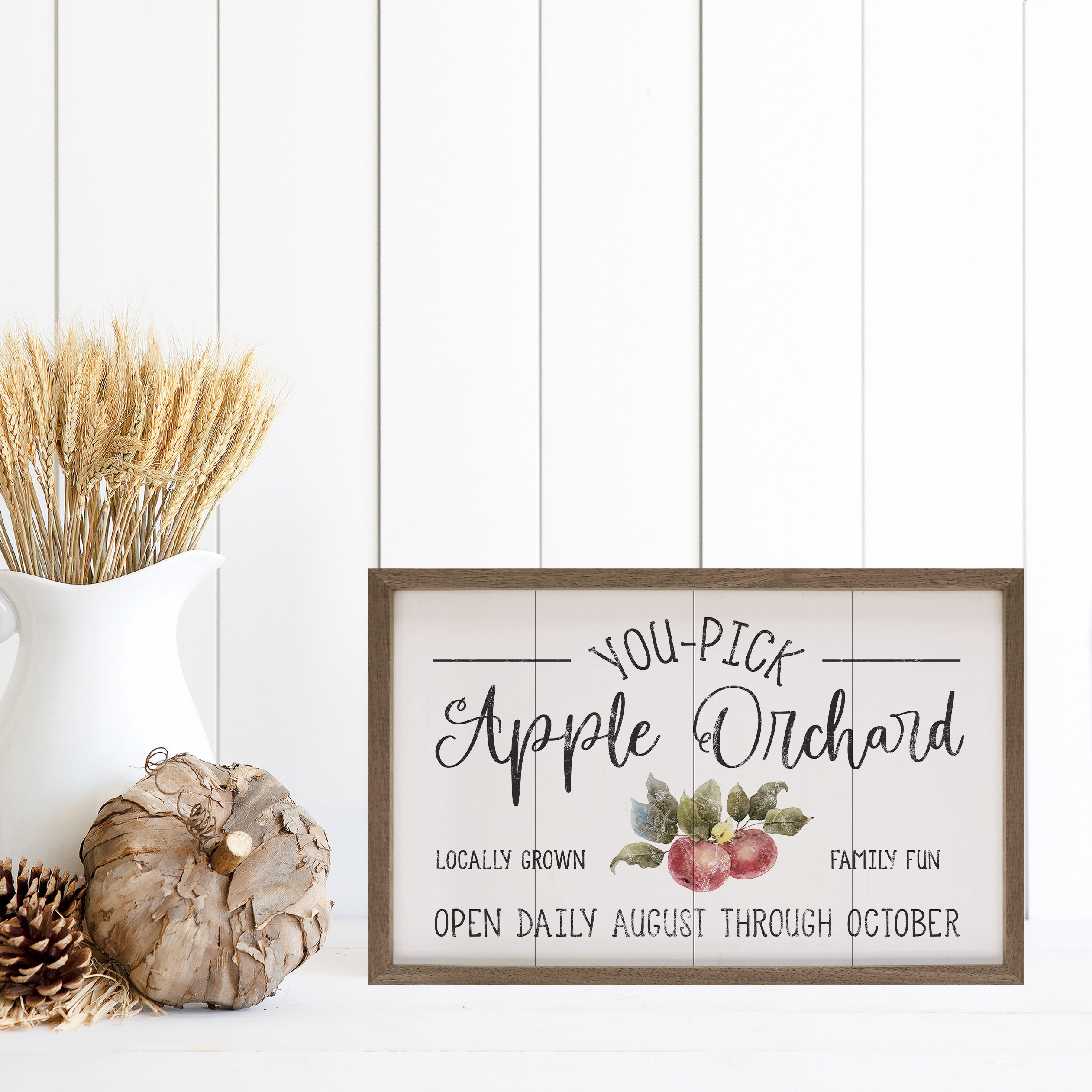 Trinx Apple Orchard Picture Frame Textual Art on Wood Wayfair