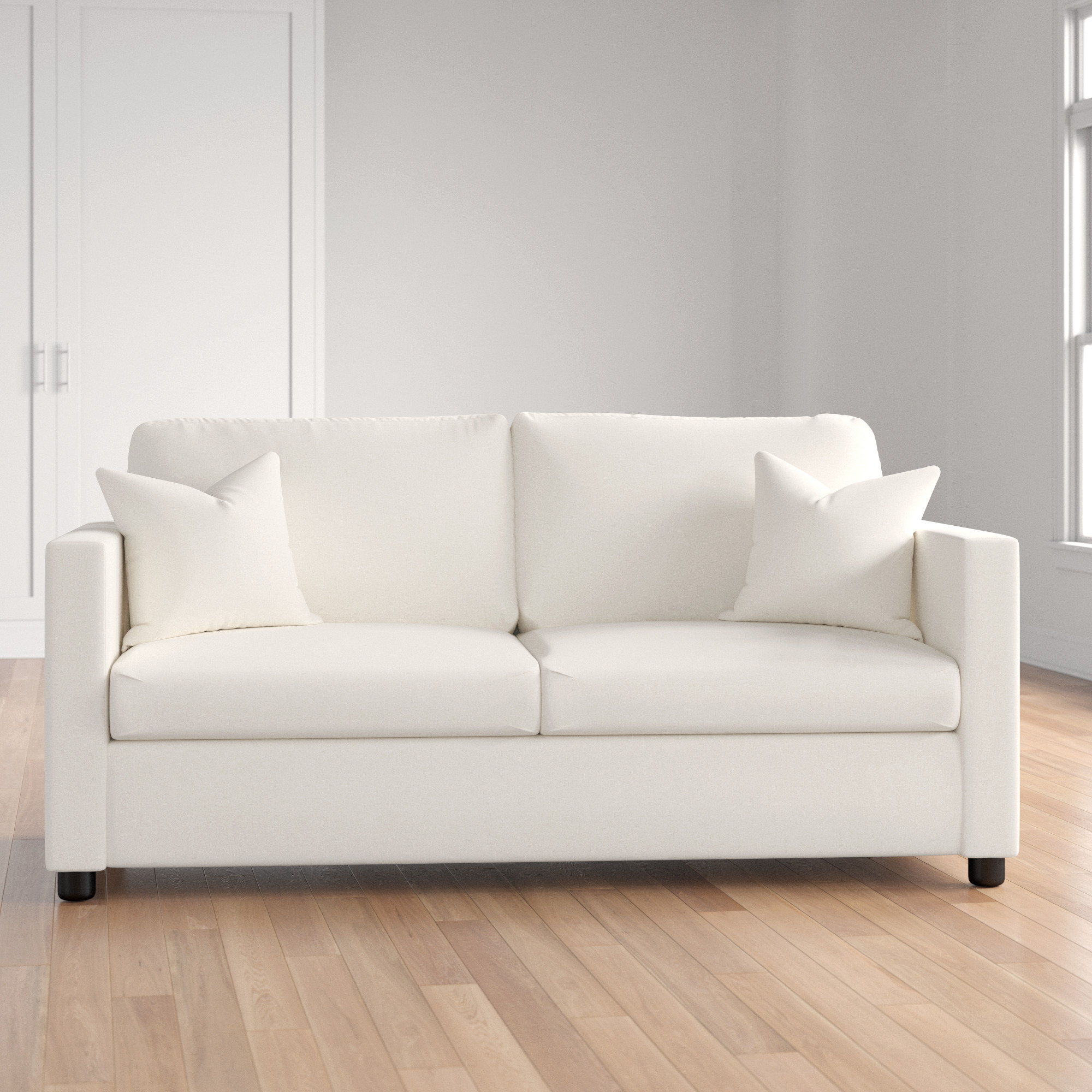 Three Posts Hertfordshire Cotton 77 Square Arm Sofa Wayfair Three Posts Hertfordshire Cotton 77