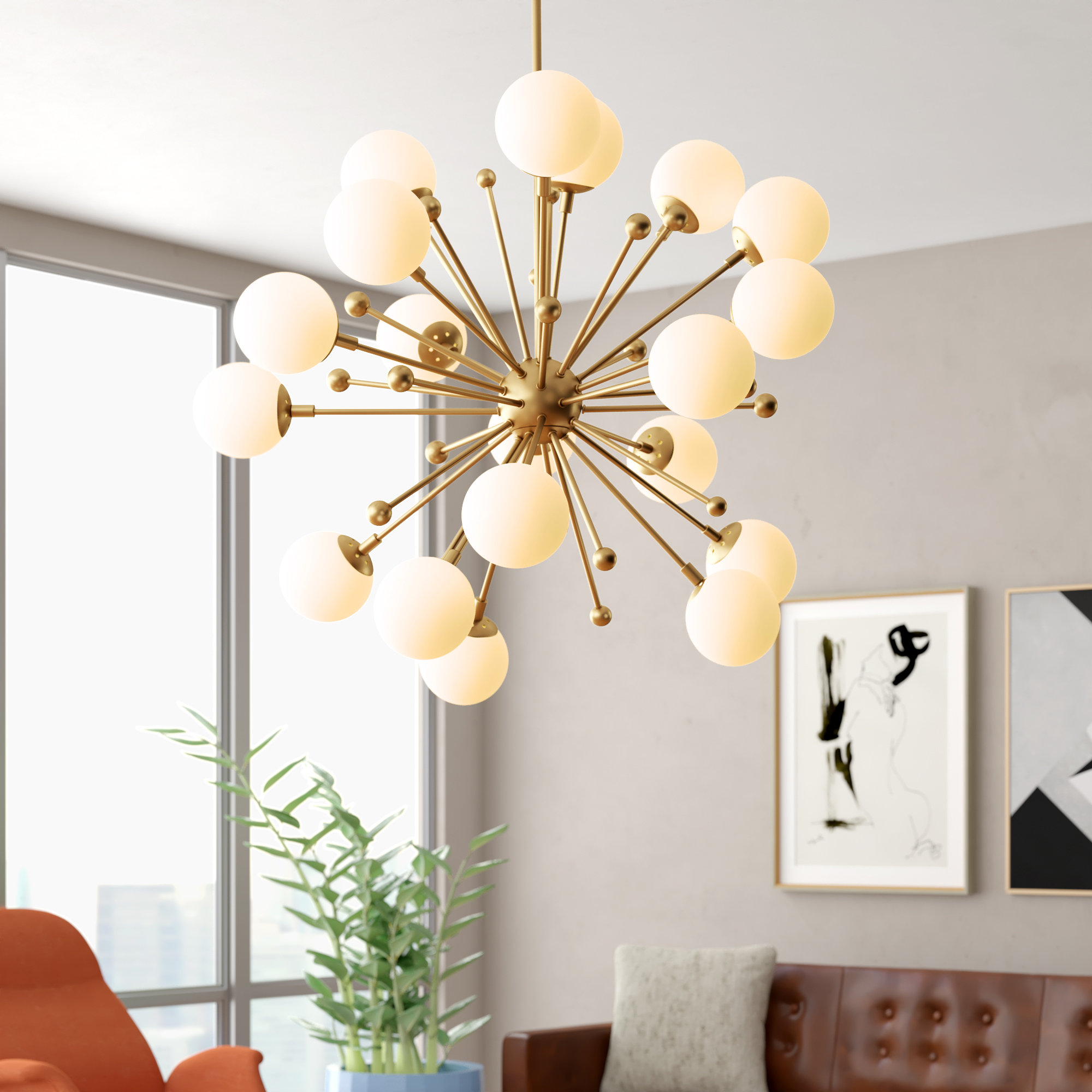 George Oliver Bomar 18 Light Sputnik Sphere Chandelier Wayfair George Oliver Bomar 18 Light Sputnik