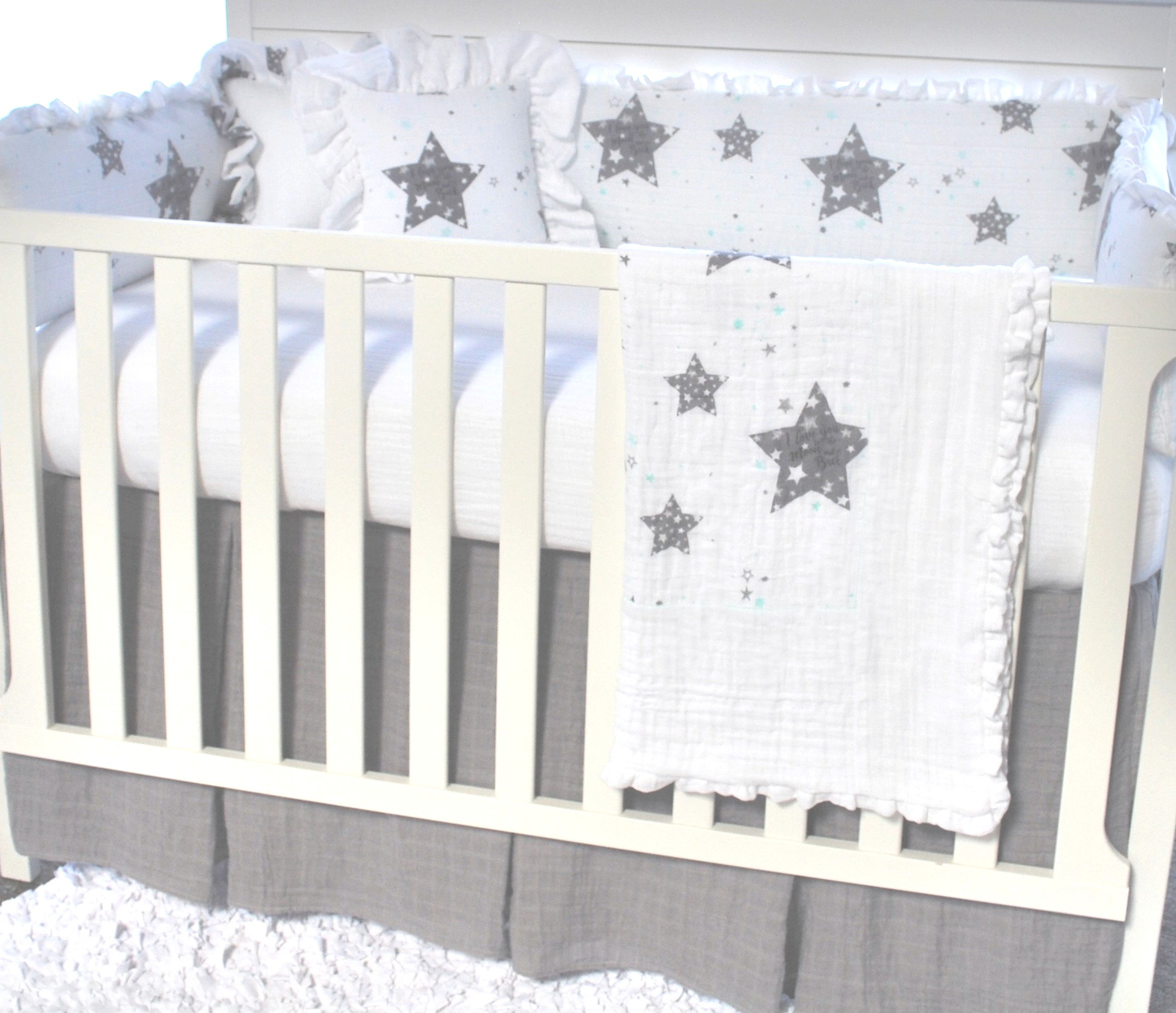 Blueberrie Kids Stars Love You To The Moon Crib Skirt Wayfair