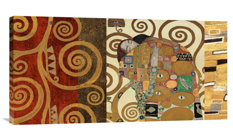 Global Gallery The Embrace Gold By Klimt Patterns Painting Print