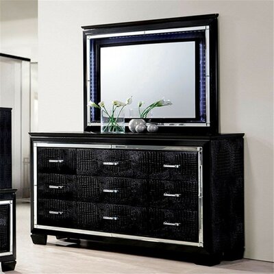 Sidney Rectangular Dresser Mirror Rosdorf Park Color Black