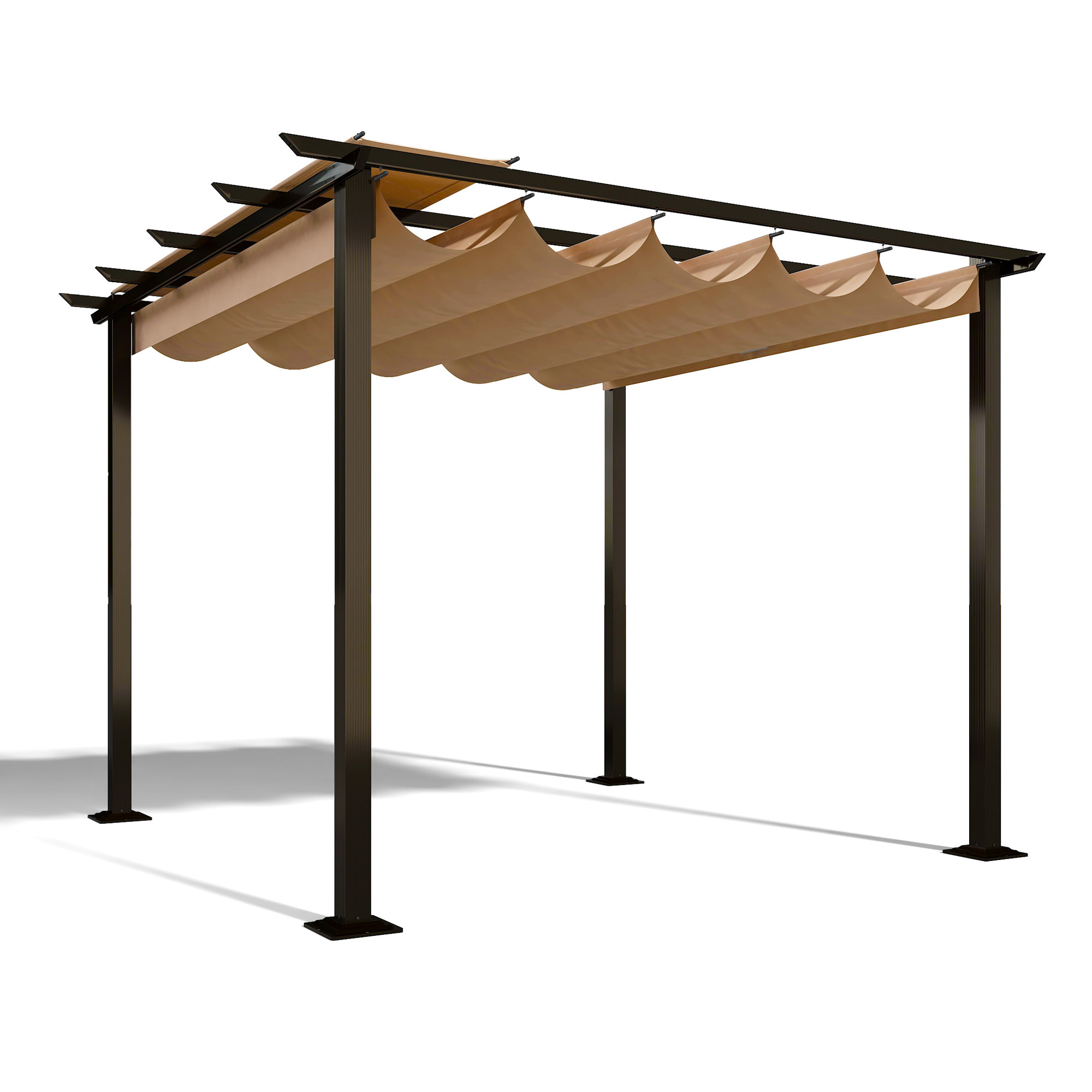 EGEIROS LIFE 10 Ft. x 10 Ft. Aluminum Pergola with Canopy | Wayfair