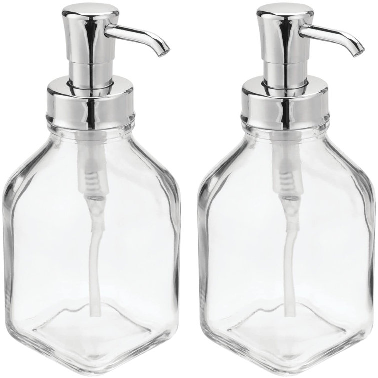 Square Glass Refillable Liquid Soap Dispenser Pump Bottle For Bathroom  Vanity Countertop, Kitchen Sink - Holds Hand Soap, Dish Soap, Hand  Sanitizer, ...