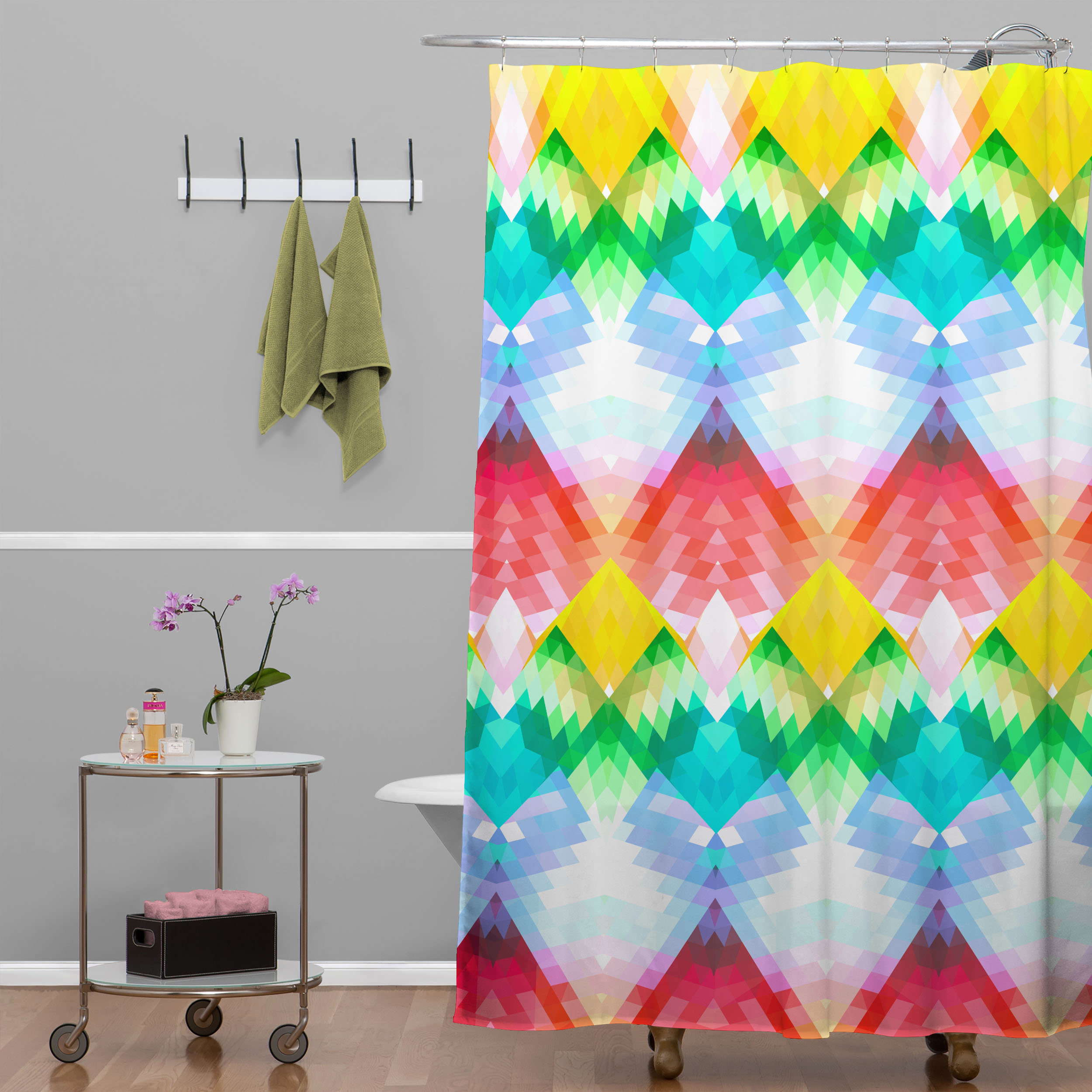 Deny Designs Deniz Ercelebi Crystal Rainbow Single Shower Curtain Wayfair