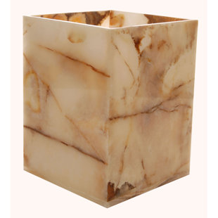 Go to store & view more images Rembrandt Home Polished Marble Waste Basket